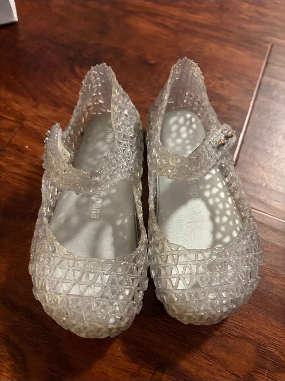 Mini Melissa Clear Glitter Jelly Mary Jane Sandals